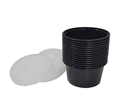 Dharj with DJ black plastic food Containers Round with lid for Food Storage 500ml Pack of 15 Microwave Safe Kitchen Storage Reusable Plastic containers Fridge Storage - Image 3