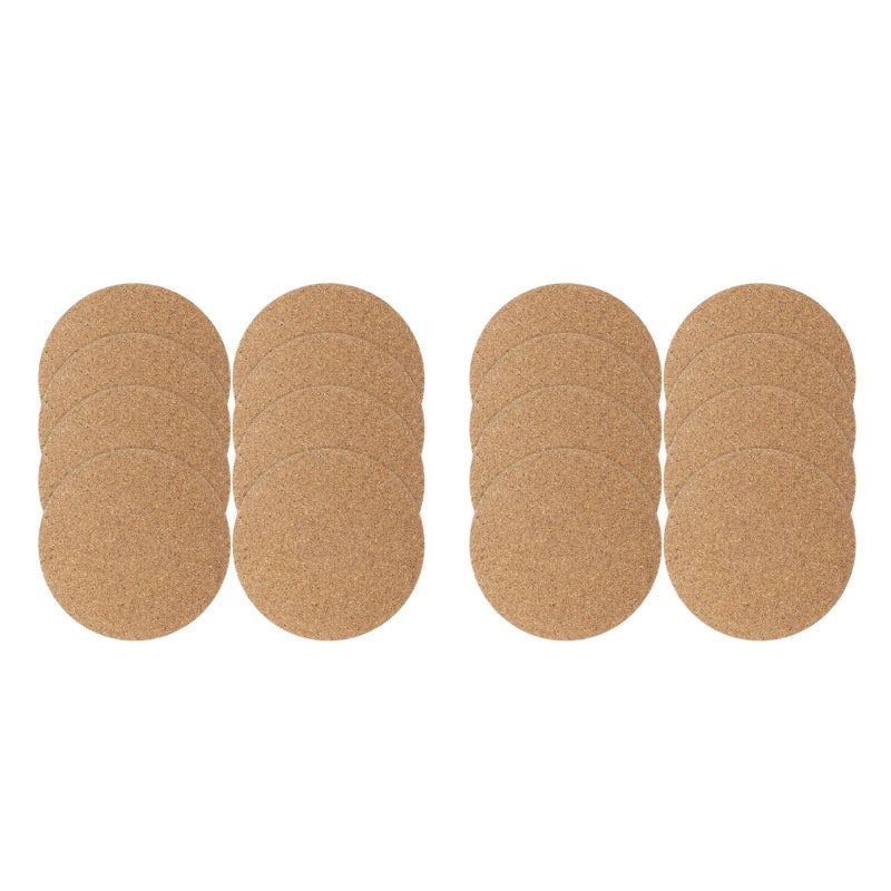 16 pcs Cork Round Plant Pots Cork Mats Absorbent Planter Table Indoor Plants Cork Trivets - Image 1