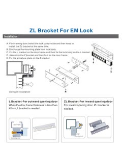 GOMETY Z/L Bracket for Inward Door 180KG Holding Force Electric Magnetic Lock  - Image 5
