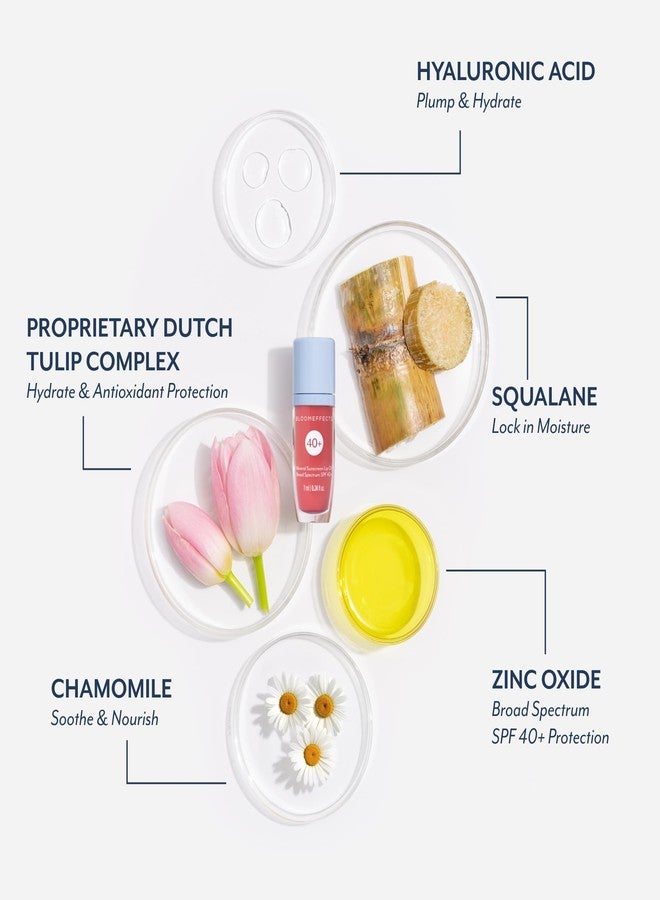 Bloomeffects - Tulipscreen Hydrating Lip Oil | Mineral Active Broad Spectrum SPF 40+ | Hydrate, Plump, Nourish | Clean, Conscious Beauty | Leaping Bunny Certified (Mauve Moment; 17 g | 0.6 oz) - Image 4