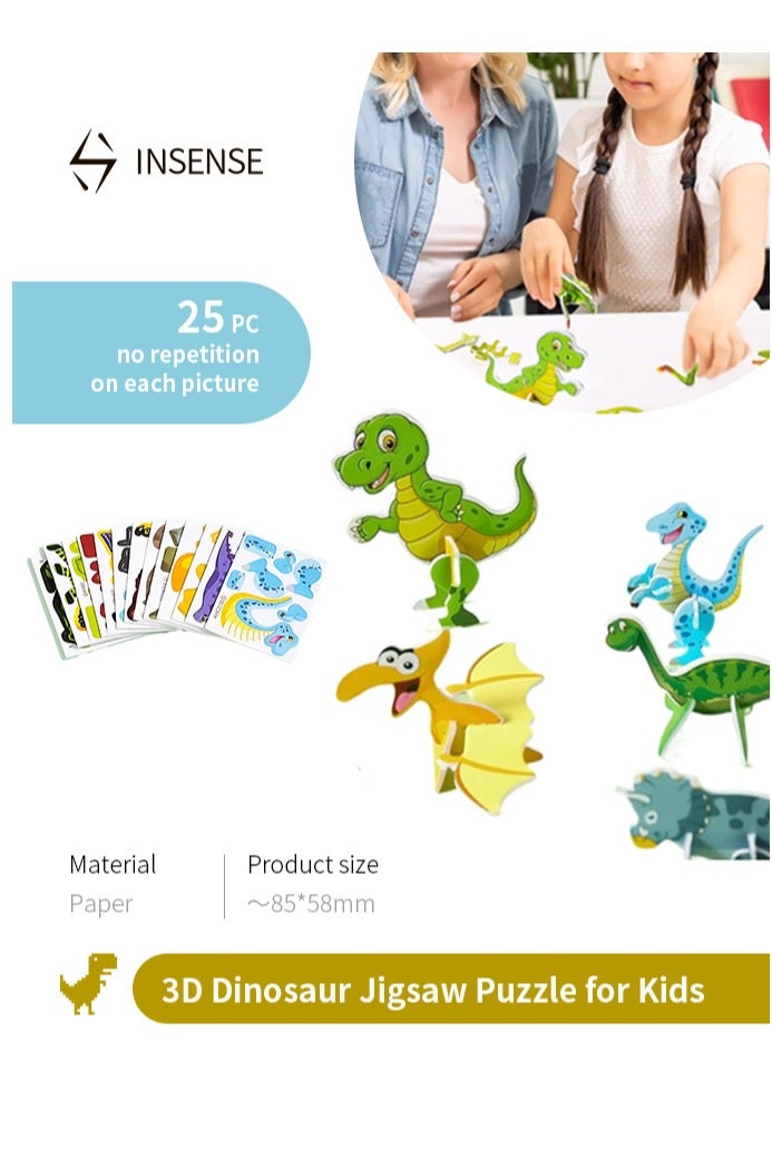 INSENSE 3D Dinosaur Jigsaw Puzzle for Kids – Fun & Educational Toy for Brain Development - Image 1