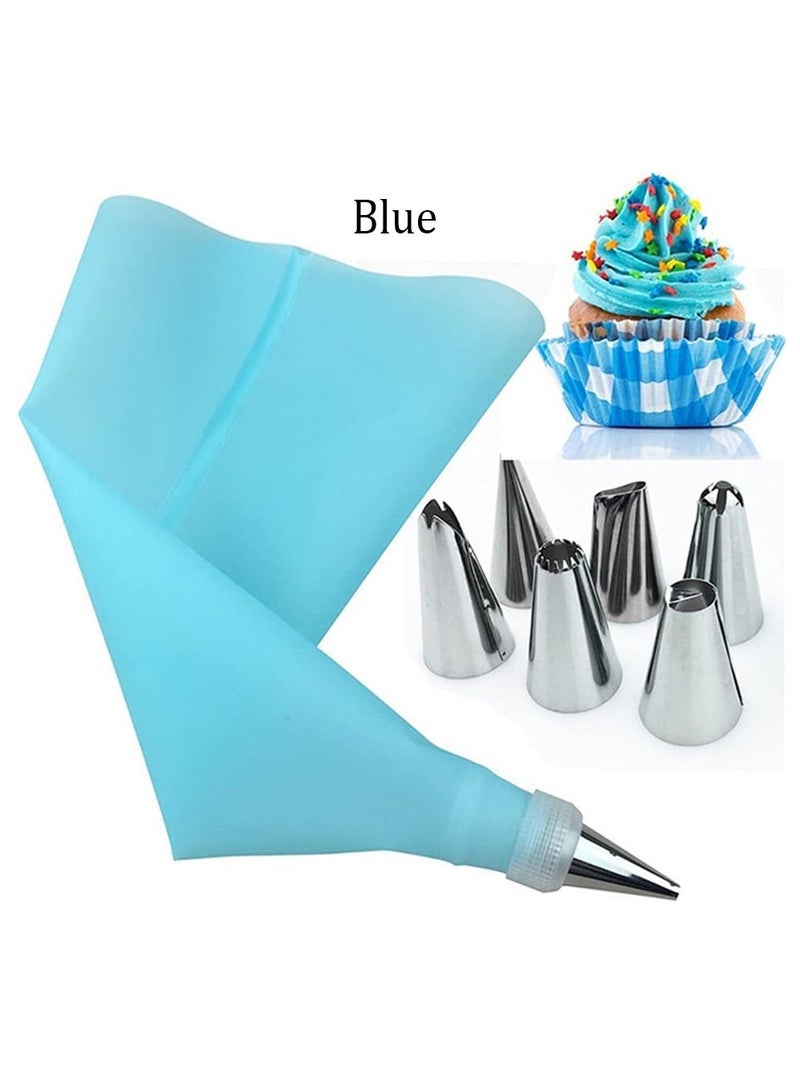 9 Pcs Stainless Steel Pastry Nozzles Set,Silicone Icing Piping Bag,Reusable Cream Pastry Bag and  Stainless Steel Nozzle Set DIY Cake Decorating Tool  - Image 3
