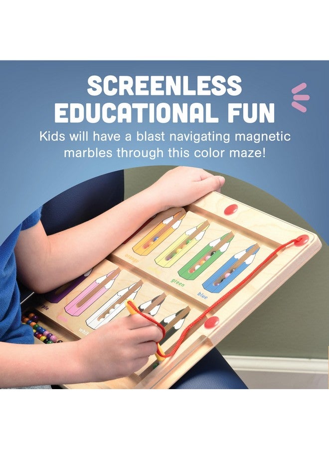 كونستراكتيف بلاي ثينجز لعبة مطابقة الألوان مع ألعاب مغناطيسية للأطفال من سن 3 سنوات فما فوق، لعبة فرز الألوان المغناطيسية الخشبية والعد للأطفال من مونتيسوري التعليمية - Image 3