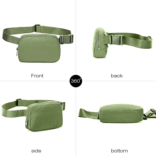 MEISEE Fanny Belt Bag Waist Pack Crossbody Bags Bum Bag for Running Hiking Travel Workout Adjustable Strap for Women-green - Image 3