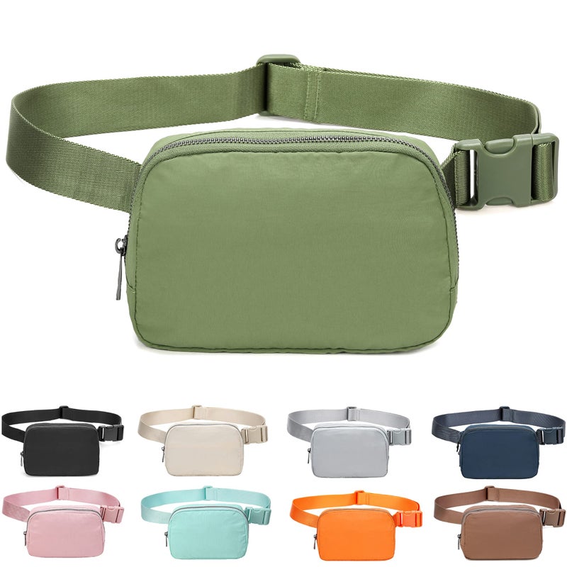 MEISEE Fanny Belt Bag Waist Pack Crossbody Bags Bum Bag for Running Hiking Travel Workout Adjustable Strap for Women-green - Image 5