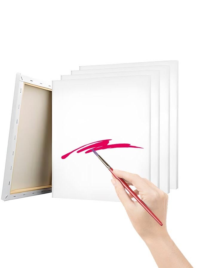 5 Pcs Canvas Board 9x12 Inch Art White Primer Canvas Professional Stretched Painting Cotton Blank With Wooden Frame For Gouache,Watercolor,Acrylic,Oil Painting,Art Supplies  - Image 1