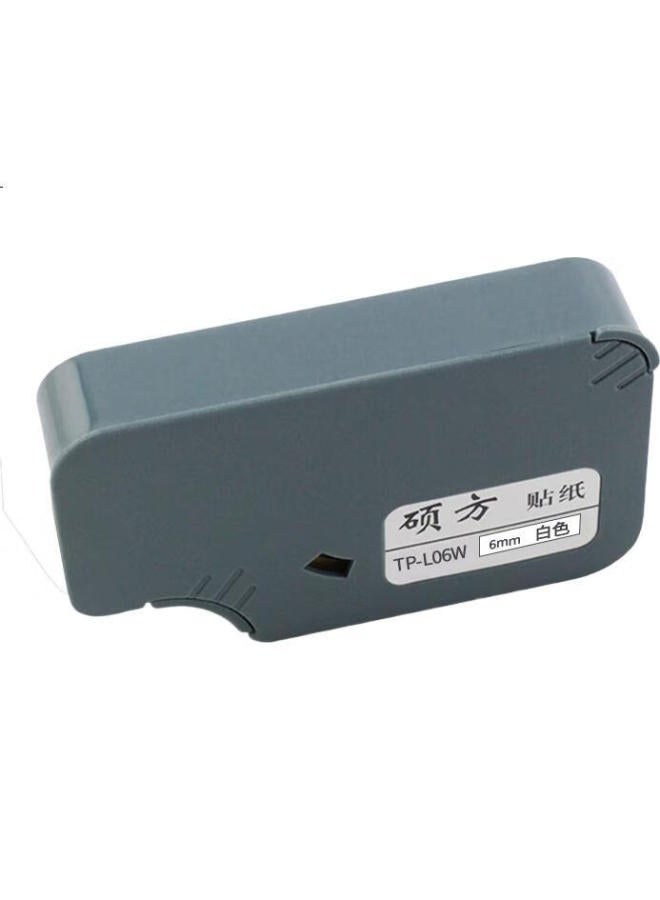 Shuofang Line Numbering Machine Sticker, 6Mm White Adhesive Tape, Tp60I Tp66I Printer, Coding Machine, Typewriter Ribbon, Sticker Tp-L06W - Image 1
