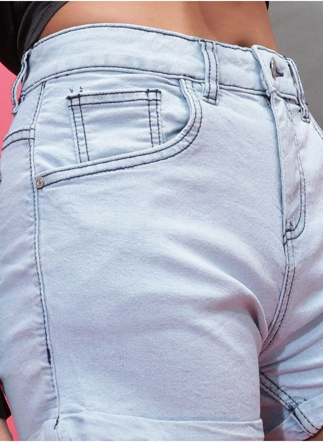 Freehand - Women Slim Fit Casual Denim Shorts - Image 1