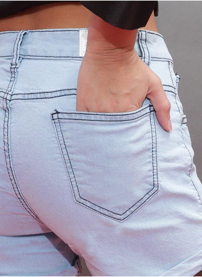 Freehand - Women Slim Fit Casual Denim Shorts - Image 1
