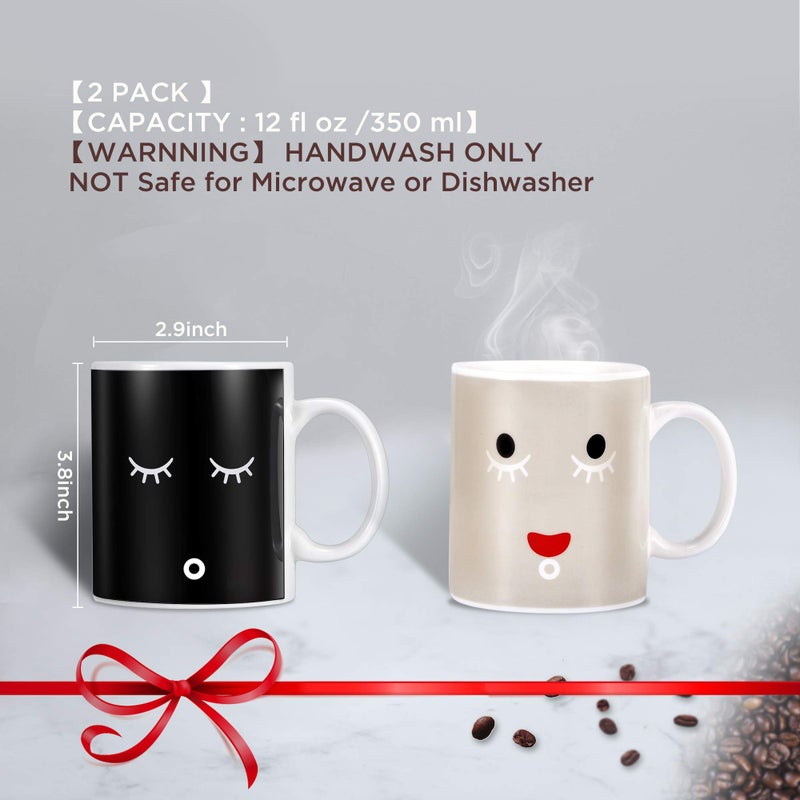 IPOW 2 Pack Color Changing Mug Magic Mug Heat Changing Mugs For Morning Coffee Tea Milk Ceramic Coffee Mugs Heat Sensitive Mug for All Holliday Special Day Best Gift Choice 12 Oz - Image 2