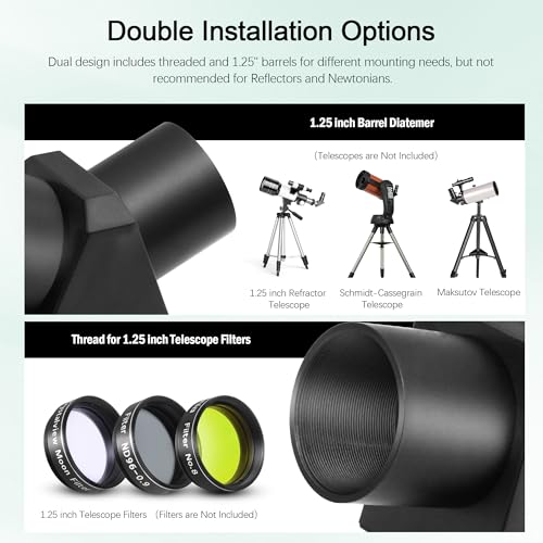 Astromania 1.25" 45-Degree Diagonal Prism Optical Prism Inside Rather Than a Mirror which Makes Your Image Clear and Sharp - Image 5