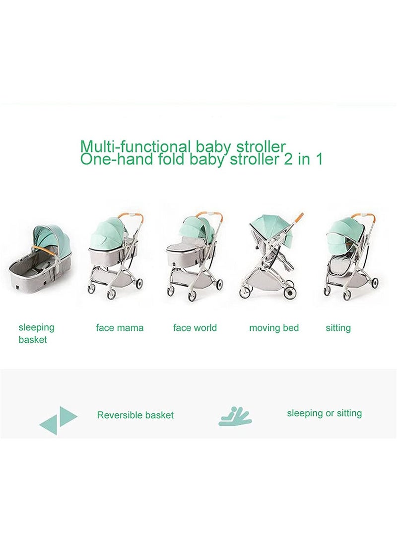 ليموس عربة أطفال محمولة للسفر عربة أطفال حديثي الولادة بتصميم خاص (أزرق) - Image 4