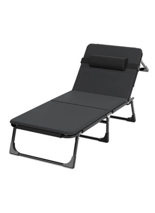 Adjustable Beach Chair with Cushion Portable Camping Reclining Chair for Outdoor Lawn Patio Sunbathing Black - pzsku/ZAEEBA48B71C2A3986C33Z/45/_/1674023786/7963b4f3-d974-4364-9675-38af44b33801