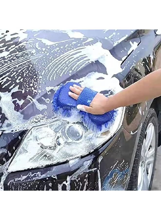 KASTWAVE Car Wash Cleaning Supplies 3-Piece Set Premium Chenille Microfiber Washing Sponge-Washing Gloves-Washing Towel-No Lint Scratches-Super Soft Cleaning Gloves With Handbag Gloves - Image 3