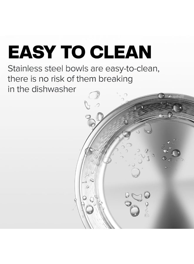 أن ان سي بيتس وعاء طعام للكلاب بقاعدة مطاطية غير قابلة للانزلاق وحواف ناعمة، وعاء طعام للحيوانات الأليفة من الفولاذ المقاوم للصدأ عالي التحمل للسلالات المتوسطة إلى الكبيرة، مثالي للعديد من أنواع الطعام، 26 سم أسود - Image 3