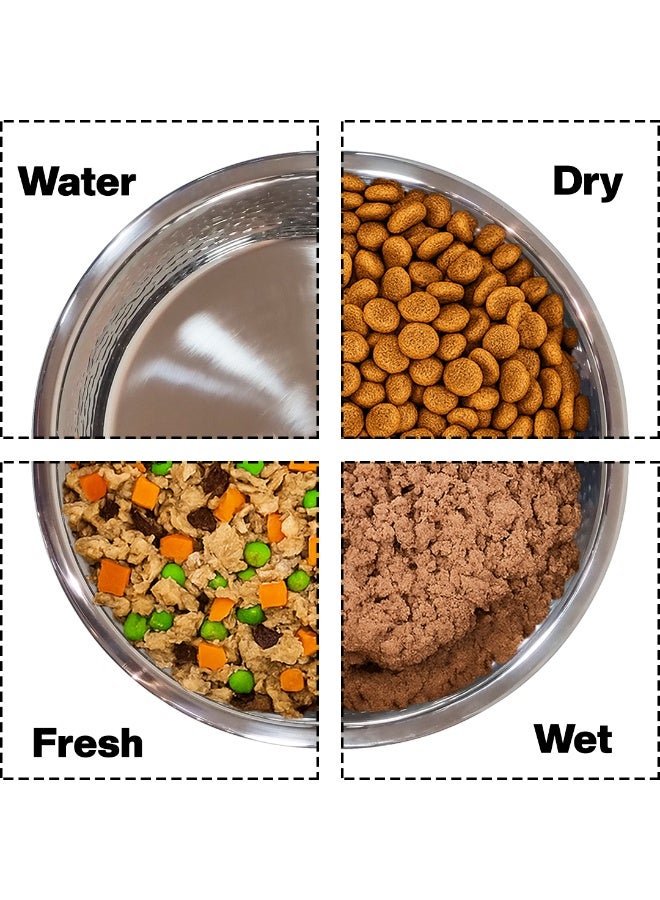 أن ان سي بيتس وعاء طعام للكلاب بقاعدة مطاطية غير قابلة للانزلاق وحواف ناعمة، وعاء طعام للحيوانات الأليفة من الفولاذ المقاوم للصدأ عالي التحمل للسلالات المتوسطة إلى الكبيرة، مثالي للعديد من أنواع الطعام، 26 سم أسود - Image 5