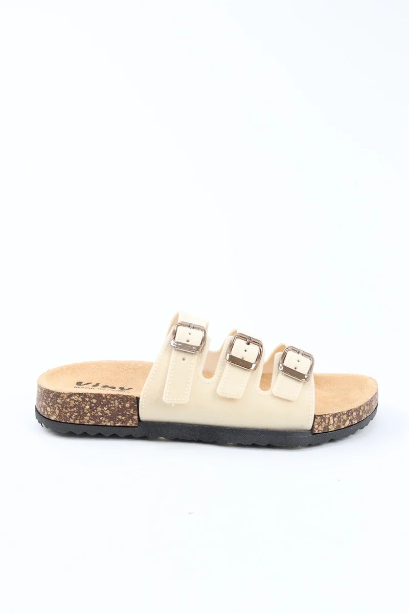 Viny VINY Women's Comfort Slide Sandals – Adjustable Triple Buckle Slippers, Lightweight Cushioned Comfort Slides for Walking, Travel, Beach & Everyday Wear