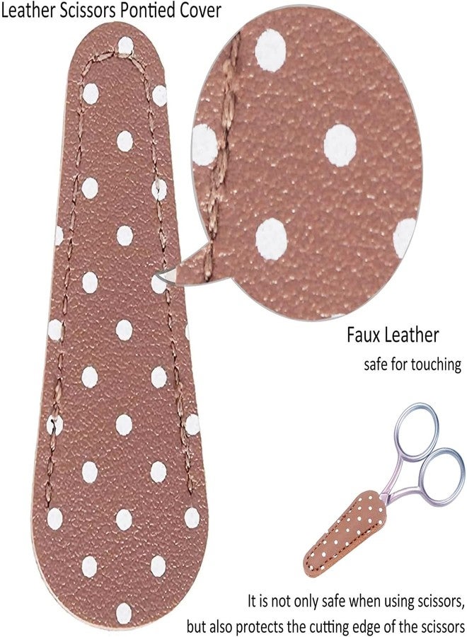 BIHRTC 3.6inch Small Embroidery Scissors Stainless Steel Sharp Tip Scissors Shears with Leather Scissor Cover for Needlework Threading embroidery sewing office cutting - Image 4