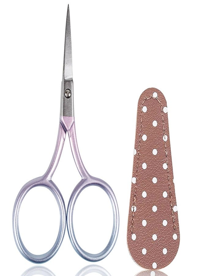 BIHRTC 3.6inch Small Embroidery Scissors Stainless Steel Sharp Tip Scissors Shears with Leather Scissor Cover for Needlework Threading embroidery sewing office cutting - Image 1