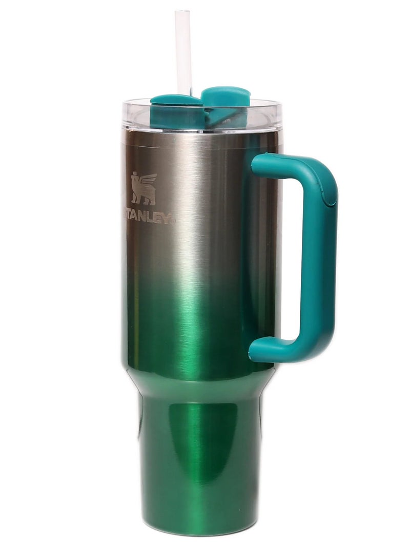 Stanley 40Oz Insulated Tumbler with Handle & Straw – Stainless Steel Travel Mug – Leakproof, Sweatproof & BPA-Free – Keeps Beverages Hot & Cold for Hours – Large Capacity Reusable Cup for Coffee, Water & More  (Green) - Image 3