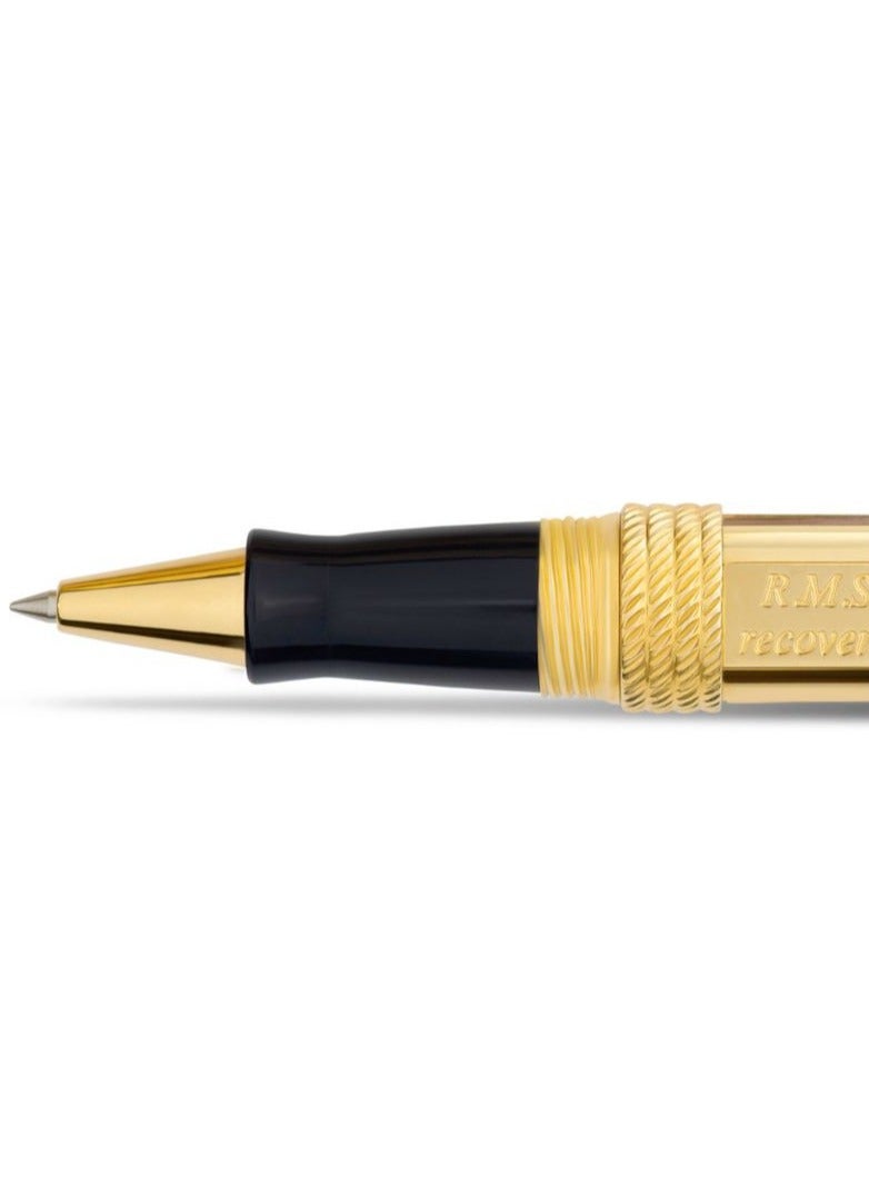 Ancora Titanic Limited Luxury Edition Ballpoint Pen by Ancora 1919 Gold Plated Silver Wood Certificated Engraved High Quality Pen 2 Years Warranty Smooth Writing Signature Pen Exclusive Gift Box - Image 5