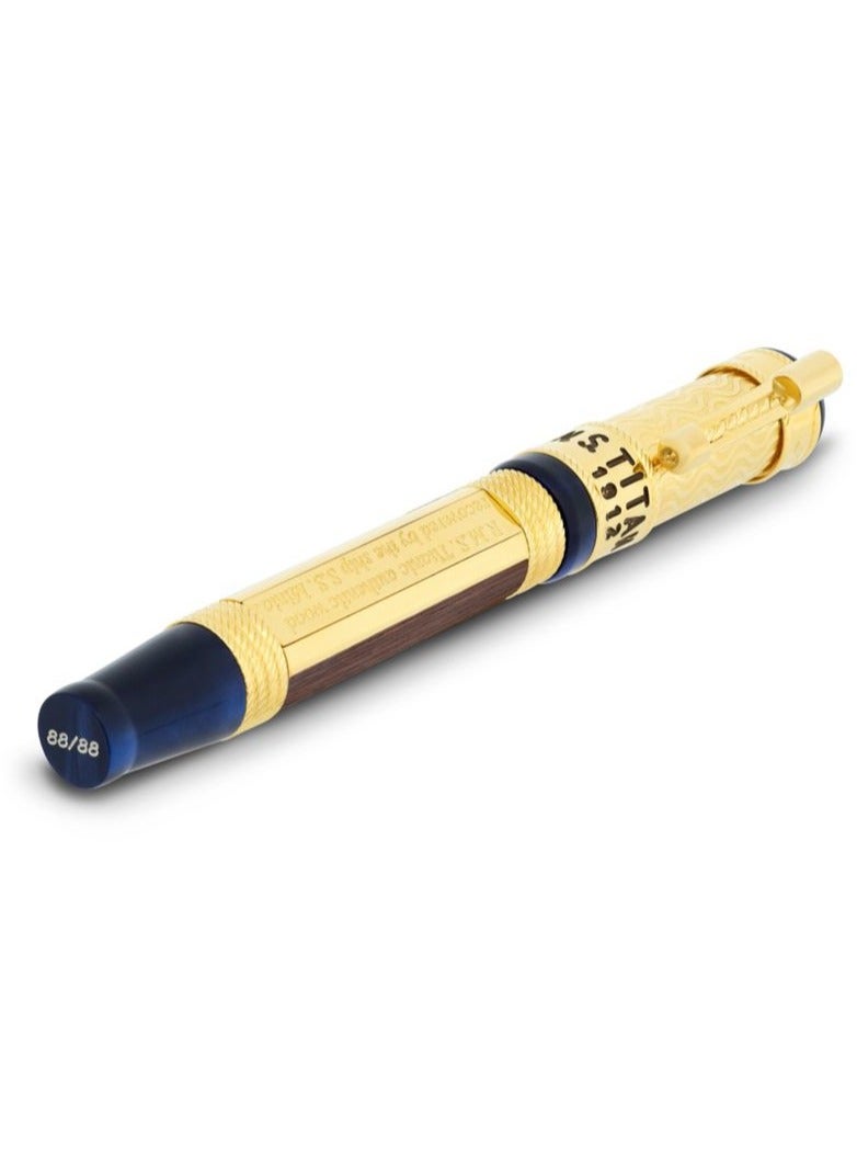 Ancora Titanic Limited Luxury Edition Ballpoint Pen by Ancora 1919 Gold Plated Silver Wood Certificated Engraved High Quality Pen 2 Years Warranty Smooth Writing Signature Pen Exclusive Gift Box - Image 4