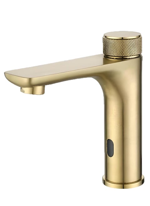 Basin Mixer Sensor Taps, Automatic Cold and Hot Water Sensor Mixer (Gold)
