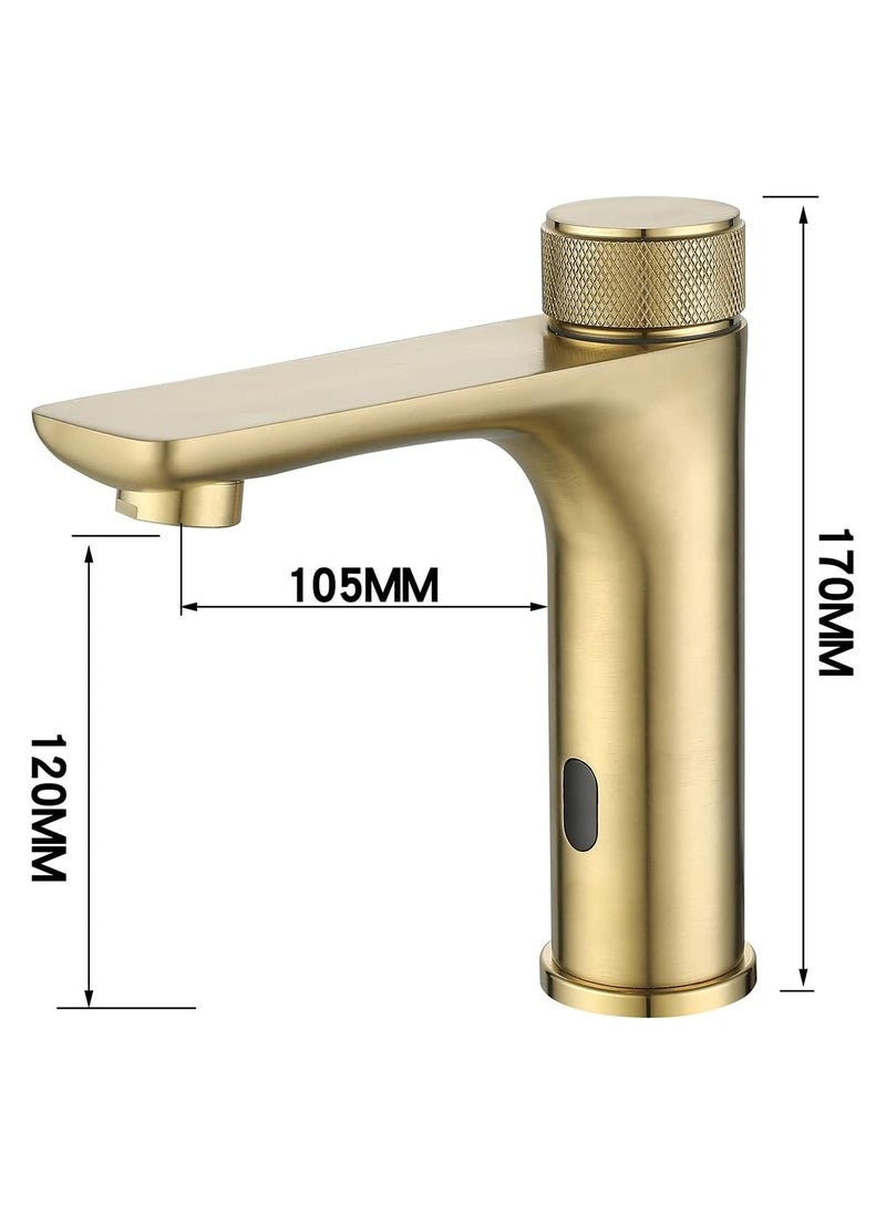 NXUS - Basin Mixer Sensor Taps, Automatic Cold and Hot Water Sensor Mixer (Gold) - Image 1