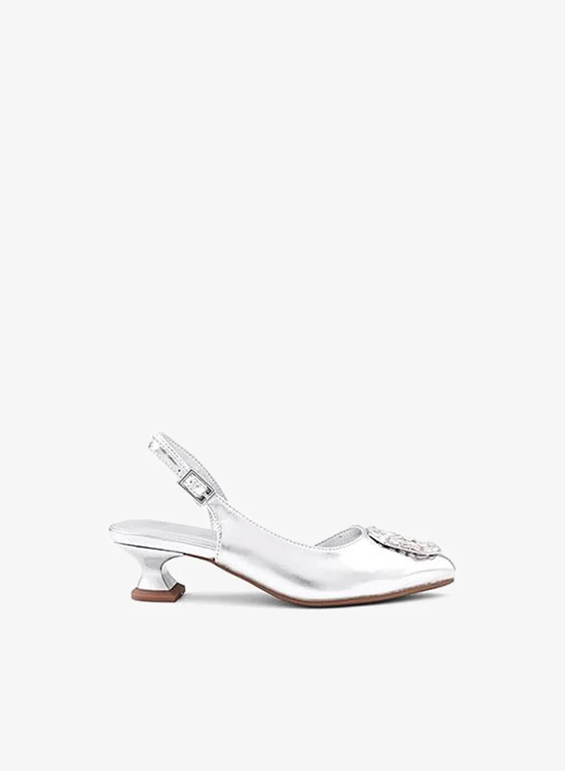 كابلي كعب نسائي بكعب كتلة وحزام خلفي