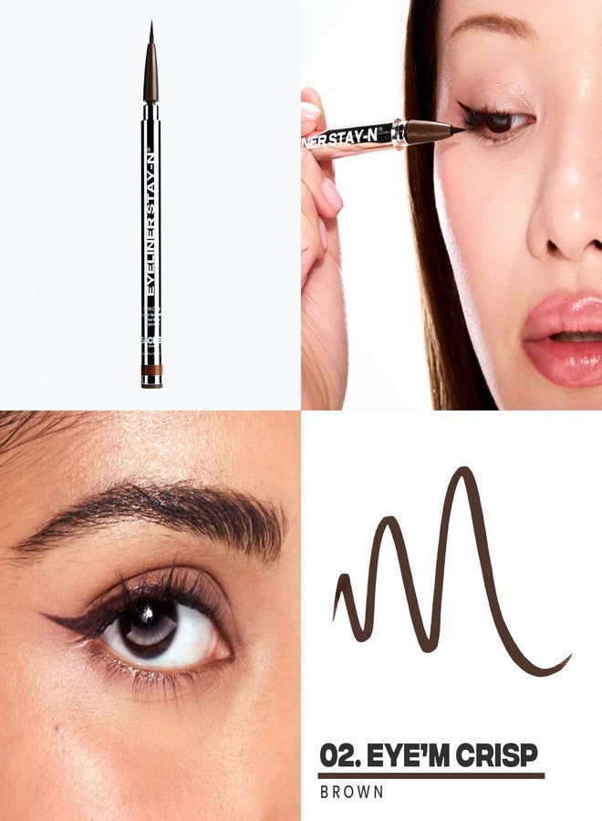 Sacheu Liquid Eyeliner STAY-N Long Wear Waterproof Eyeliner Pen with Ultra-Precise 360° Flexible Tip - Smudge-Proof Vegan & Cruelty-Free Eye Makeup, Eye’m Crisp - Image 2