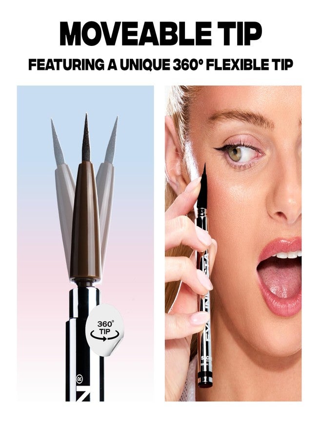 Sacheu Liquid Eyeliner STAY-N Long Wear Waterproof Eyeliner Pen with Ultra-Precise 360° Flexible Tip - Smudge-Proof Vegan & Cruelty-Free Eye Makeup, Eye’m Crisp - Image 5
