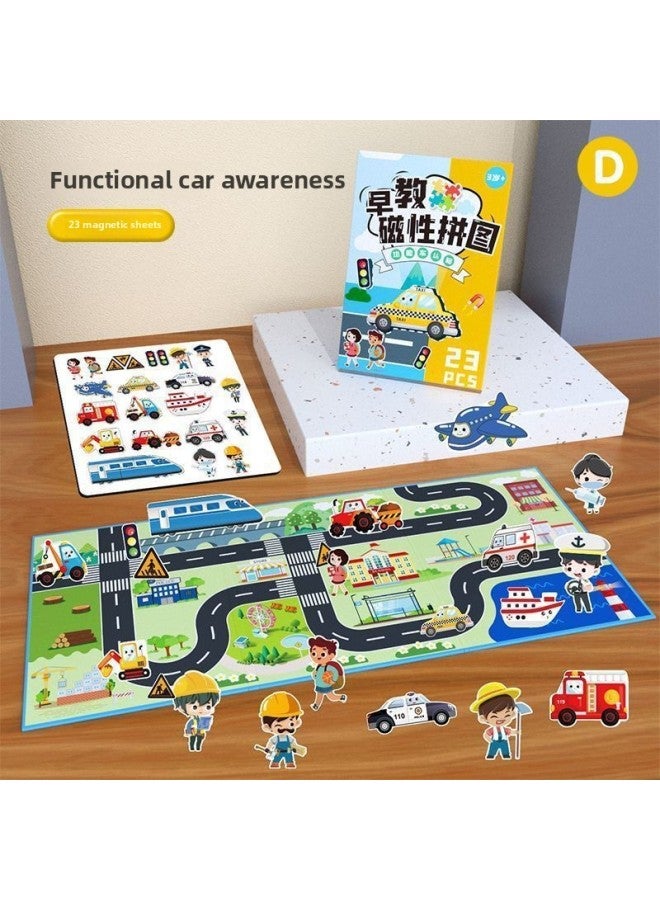 Loquat Enlightenment Children's Magnetic Absorption Knowledge This Magnetic Children's Popular Science Knowledge Popularization Powerful Magnetic Puzzle Early Education Toys-Color:Puzzle Magnetic Knowledge - Image 1