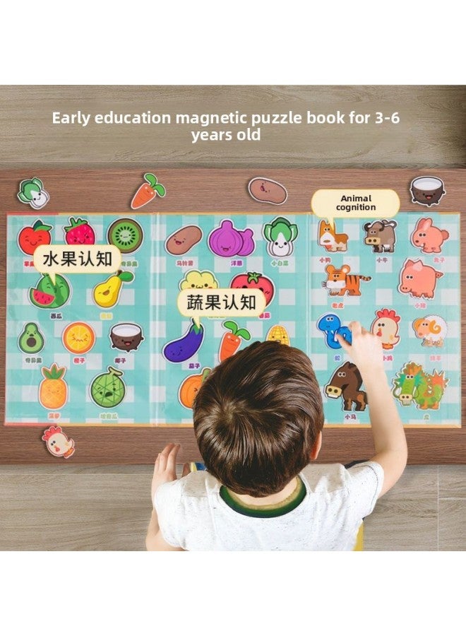 Loquat Enlightenment Children's Magnetic Absorption Knowledge This Magnetic Children's Popular Science Knowledge Popularization Powerful Magnetic Puzzle Early Education Toys-Color:Puzzle Magnetic Knowledge - Image 3