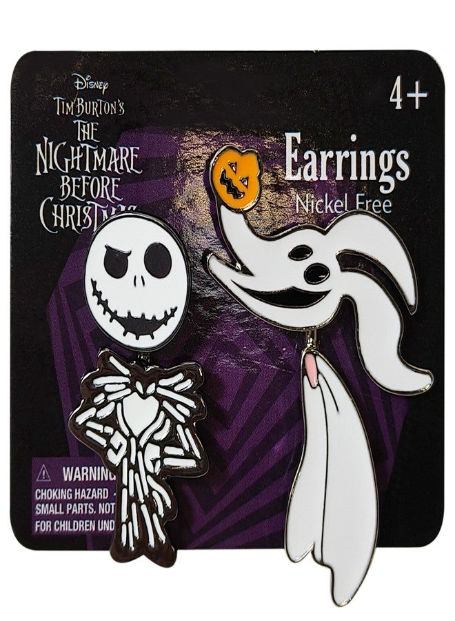 LUV HER Disney Nightmare Before Christmas Hypoallergenic Earrings for Girls Ages 4+ - Safe Stud & Fishhook Styles - Jewelry Gift for Sensitive Ears & Cartoon Lovers, One Pair - Image 1