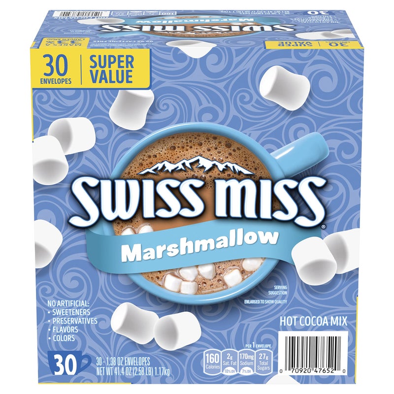 Swiss Miss Chocolate Hot Cocoa Mix With Marshmallows, 1.38 oz., 30-Count Envelopes - Image 1