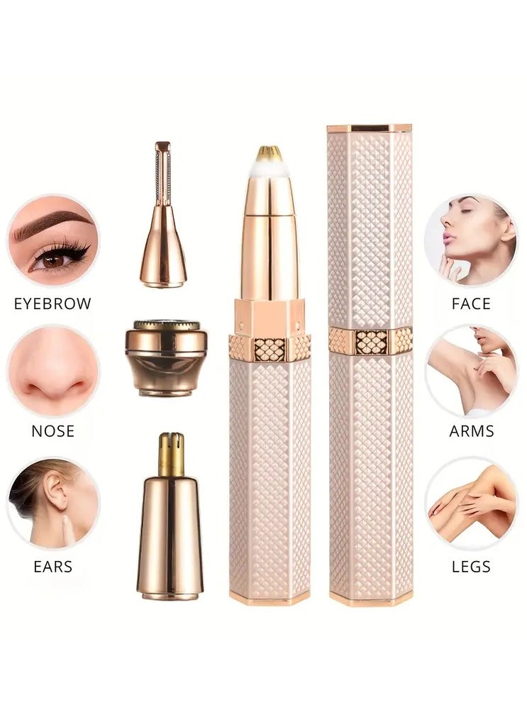 1 PC 10.16 Cm 1 Electric Full Body Epilator Facial Shaver For Women Rechargeable Painless Eyebrow Nose Leg Armpit Hair Bikini Trimmer