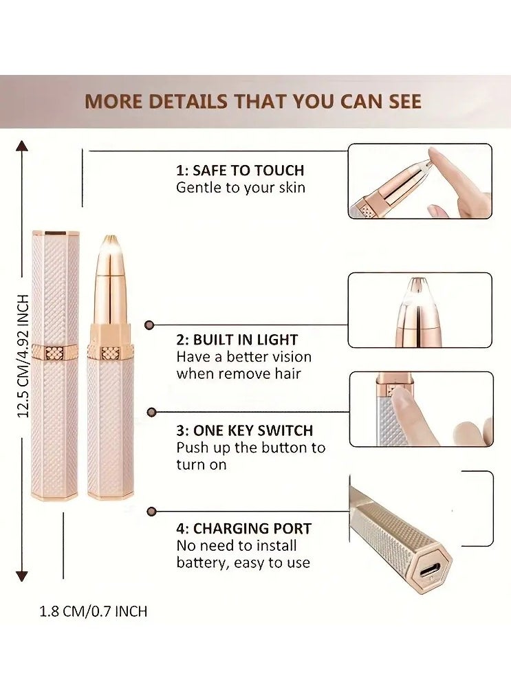 1 PC 10.16 Cm 1 Electric Full Body Epilator Facial Shaver For Women Rechargeable Painless Eyebrow Nose Leg Armpit Hair Bikini Trimmer