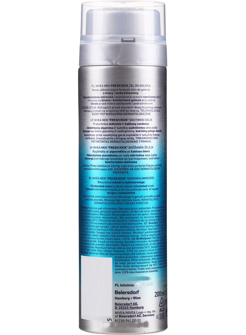 NIVEA MEN Fresh Kick Shaving Gel 200 ML - Image 5