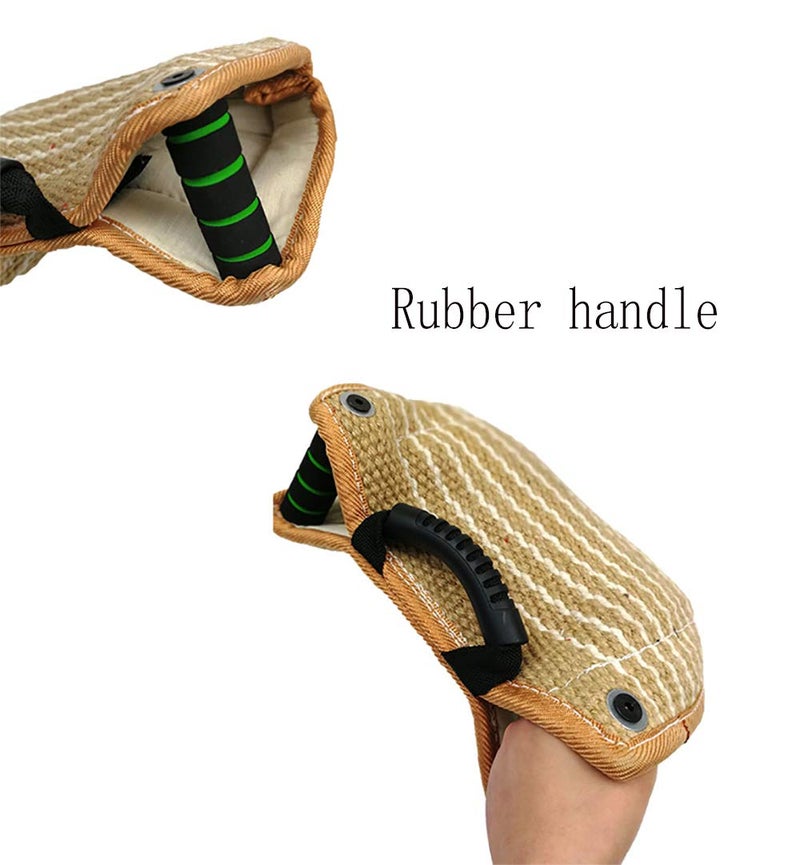 Morezi Dog Targeting Bite Wedge Tug Toy for Malinois,German Shepherd,Schutzhund Training,Jute/French Linen - Image 2