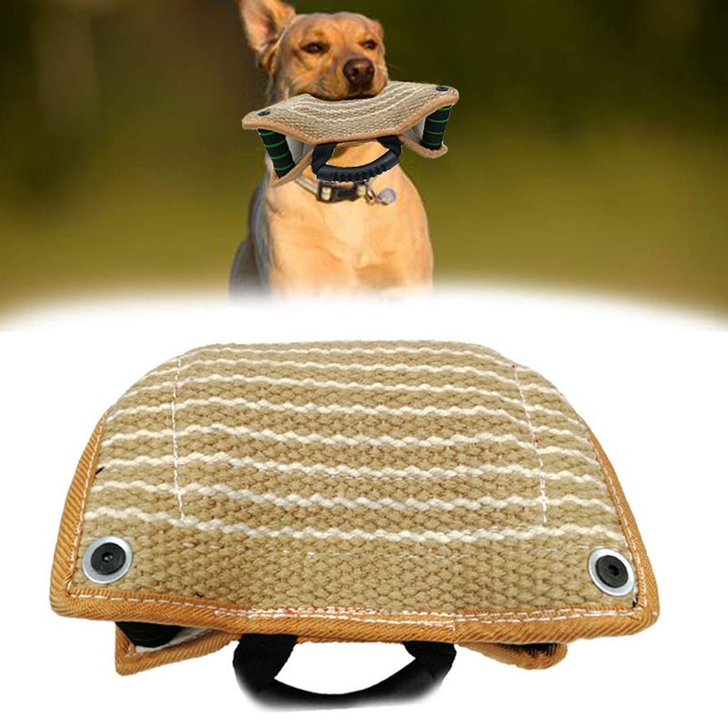 Morezi Dog Targeting Bite Wedge Tug Toy for Malinois,German Shepherd,Schutzhund Training,Jute/French Linen - Image 1
