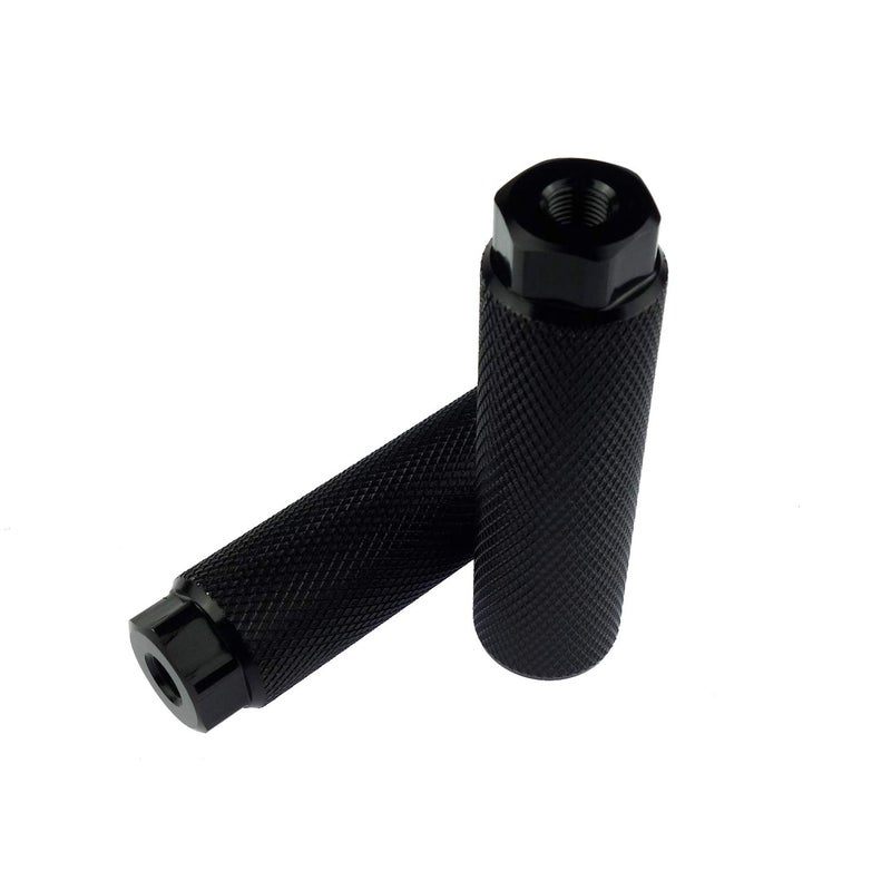 Zelerdo 2 Pairs Aluminum Alloy Bike Pegs for Mountain Bike Cycling Rear Stunt Pegs Fit 3/8 inch Axles (Pure black,100x28 mm) - Image 4