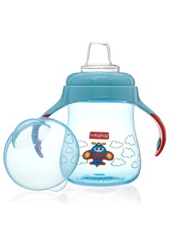 babyhug Babyhug Training Soft Spout Cup with Twin Handles for Babies, BPA Free, Leakproof, Silicone, 250mL - Blue (6-24 Months) 