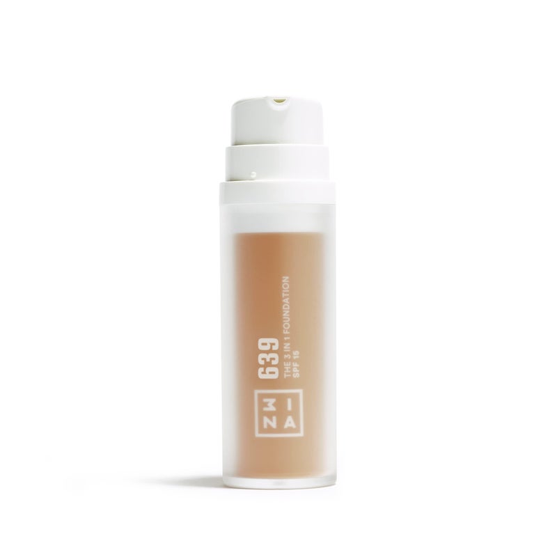 3INA The 3-In-1 Foundation 639 - Vegan Formula - Combination Of Primer, Concealer And Foundation - Medium Coverage - Natural Finish - Perfect For Covering Lines And Blemishes - Long Lasting - 1.01 Oz