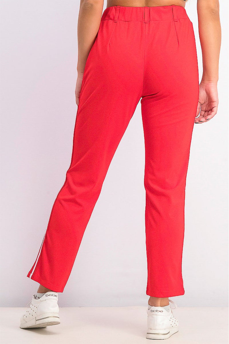 Tchibo Women Plain Jogger Pants, Red - Image 3