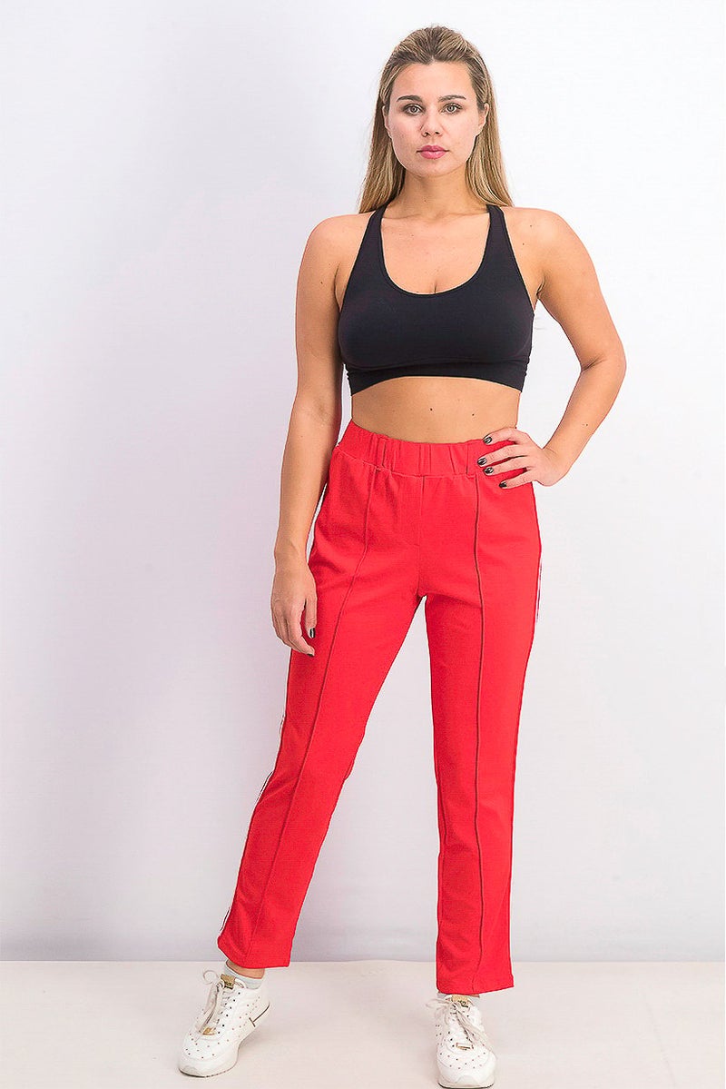 Tchibo Women Plain Jogger Pants, Red - Image 4