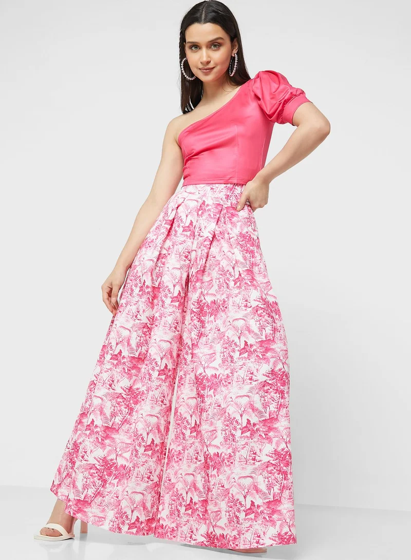 Ginger Printed Flared Pants & Top Set