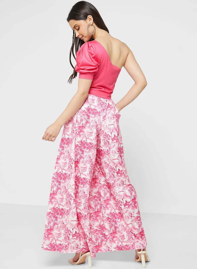 Ginger Printed Flared Pants & Top Set