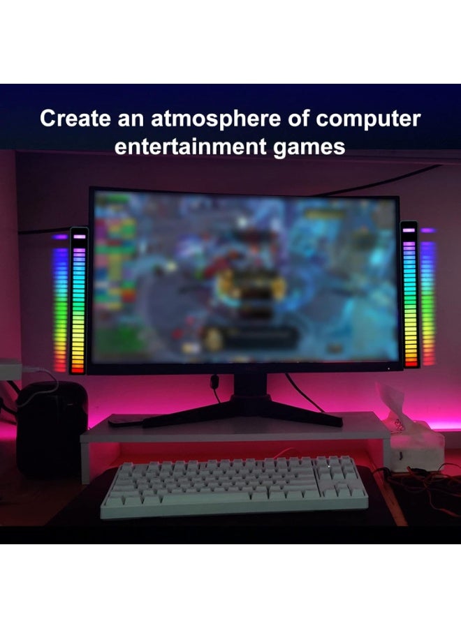 ACLIX D08-RGB Smart LED Light Bars Car Sound Control Rhythm Light RGB Voice-Activated Music Atmosphere Lights Tube with 32 LED 18 Colors Built-in Battary 32 Bit for Car Gaming PC TV Room - Image 5