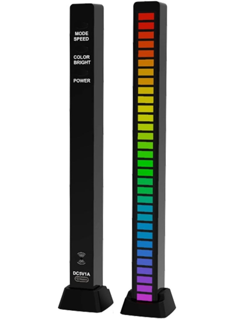 ACLIX D08-RGB Smart LED Light Bars Car Sound Control Rhythm Light RGB Voice-Activated Music Atmosphere Lights Tube with 32 LED 18 Colors Built-in Battary 32 Bit for Car Gaming PC TV Room - Image 1