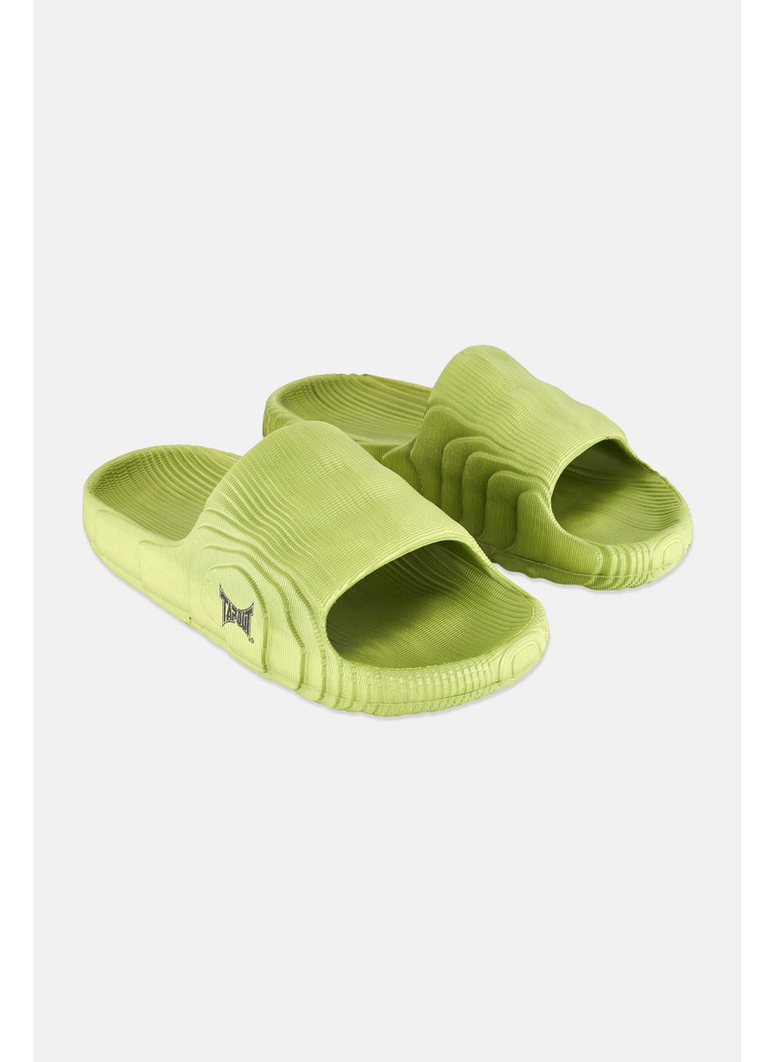 TapouT Men Brand Logo Slip On Slides, Green  - Image 1